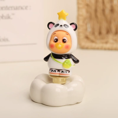 Car ornaments – Desk Decoration Wholesale - panda-star-man-white-floral-base