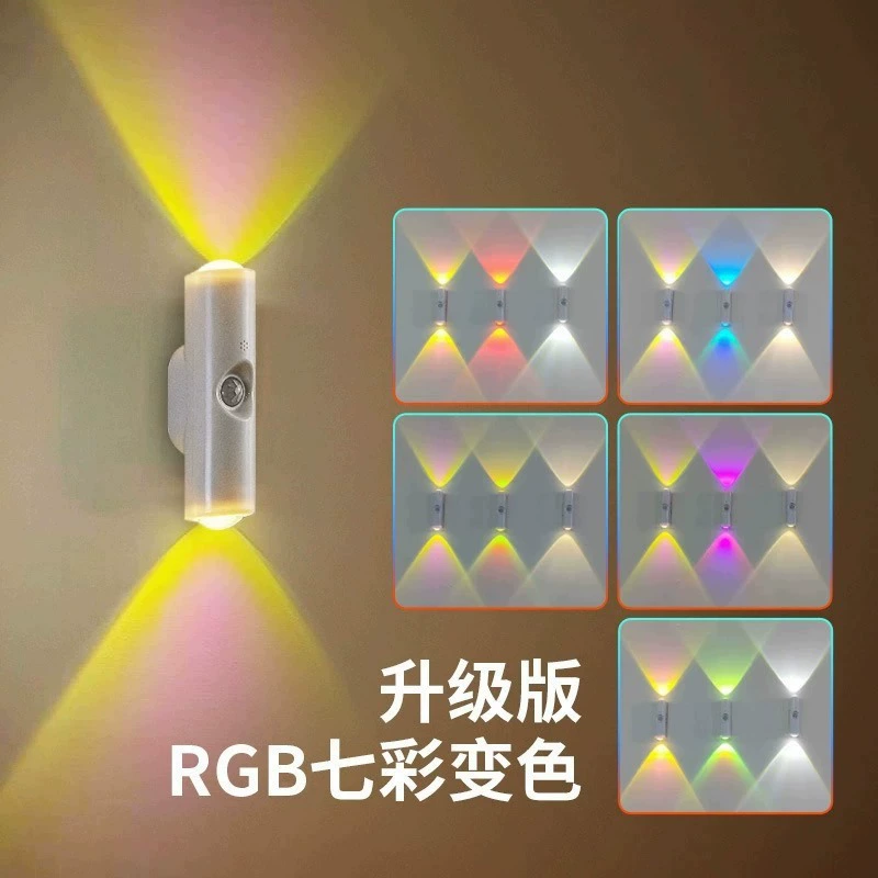 Датчик движения магнитное Rechargeable ночник света 1W, магнитный и самоклей, RGB или 3-цветной