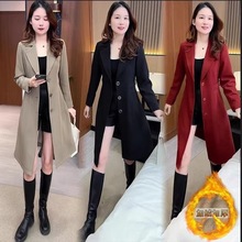 2025秋冬新款洋气显瘦小个子中长款大衣上档次加绒加厚风衣外套女