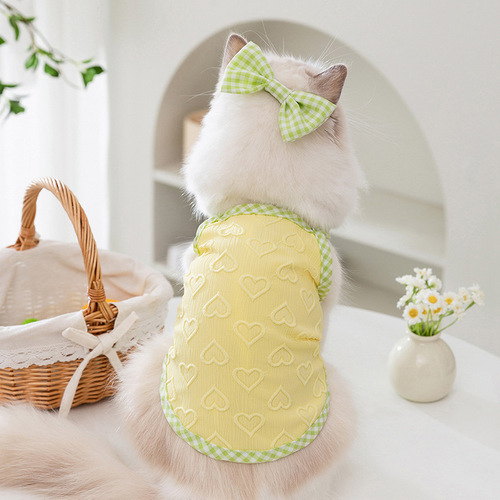 Love embossed texture sling cat clothes ragdoll blue cat anti-shedding clothing pet clothing