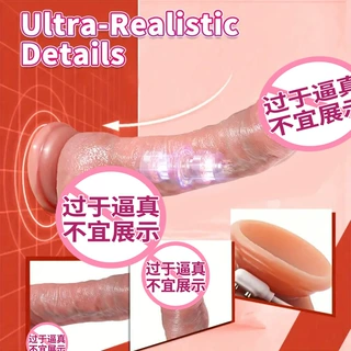 外贸爆款仿真电动阳具软肉伸缩震动棒女用成人情趣性用品假阴茎AV