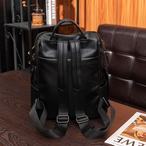 Women's Backpack  New Korean Style Retro Large Capacity Soft Leather Texture Casual Outdoor Travel Backpack Women's Bag