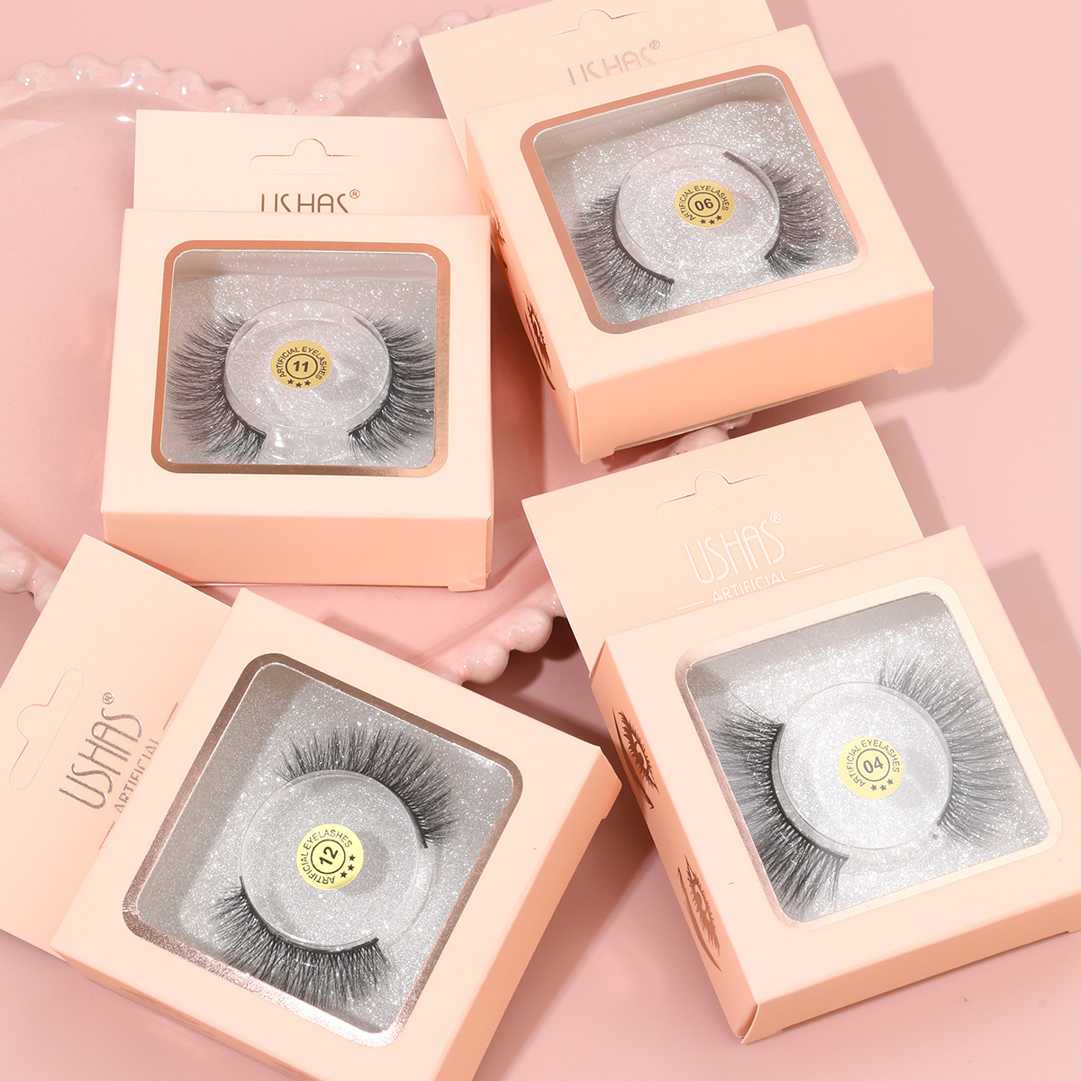 USHAS venta al por mayor pestañas falsas pestañas gruesas delgadas ojos largos pestañas CT210