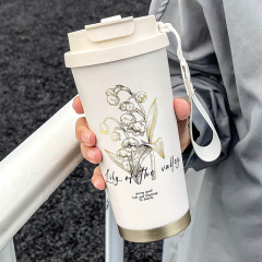 新型陶磁器内胆316ステンレス保温カップ真空二重携帯ストローカップビジネスオフィスコーヒーカップ
