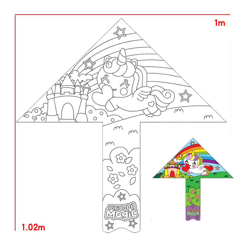 空白填色风筝儿童风筝手工制作空白自制手彩绘填色涂鸦绘画风筝详情31