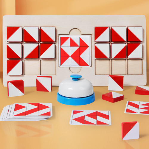 Two-person battle three-dimensional building block children's puzzle table game space early education thinking parent-child interactive kindergarten toy