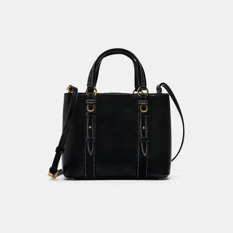 Bolso de mujer 2024 nuevo bolso de mensajero portátil de mini ciudad negro bolso de cubo de todo fósforo bolso asesino de doble compartimento de mano