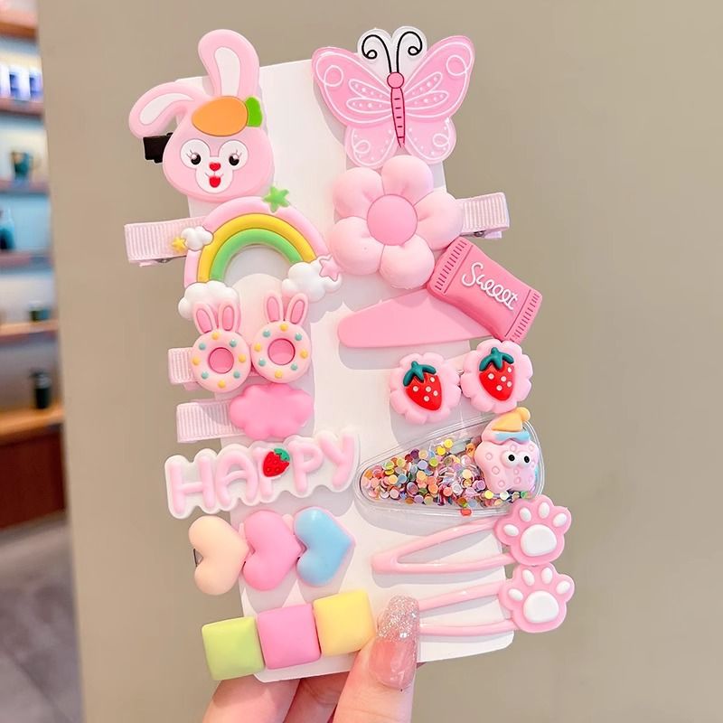 Cutie Kids Hairpin Set Coreano Baby Broken Hairpin Girl Back Brain Hairpin tocado de dibujos animados conejo frange clip