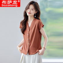 2025夏季新款短袖衬衫女上衣职业工作服正装多款多色现货衬衣特批