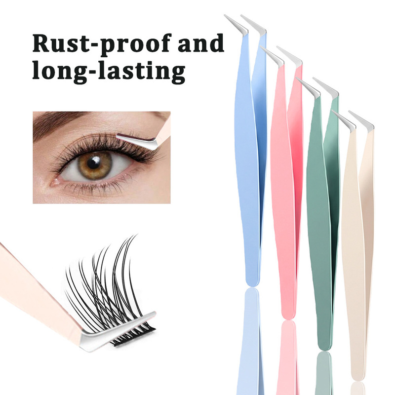 Multifunctional Nail Art Tool for False Eyelashes, Gold Feather Clip for Nail Stickers with Silicone Press Stick Multifunctional Nail Art Tool for False Eyelashes, Gold Feather Clip for Nail Stickers with Silicone Press Stick