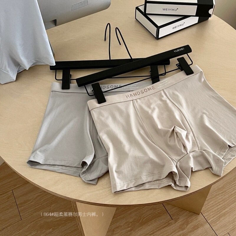 Business-Style Lyocell Seamless Men's Underwear, Breathable, Loose-Fitting, Antibacterial, 2026 New Model, Youth Boxer Shorts