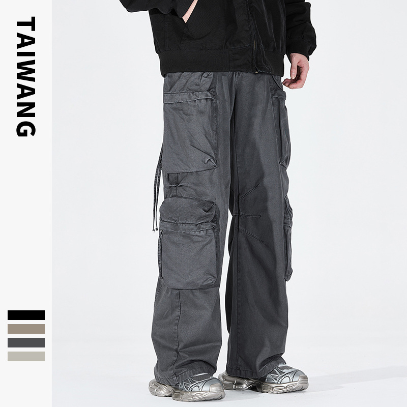 Pánske oblečenie Thai King Pánske oblečenie 2024 ležérne nohavice pánske jesenné a zimné oblečenie voľné nohavice s viacerými vreckami na vytieranie pánske nohavice_voghion.com