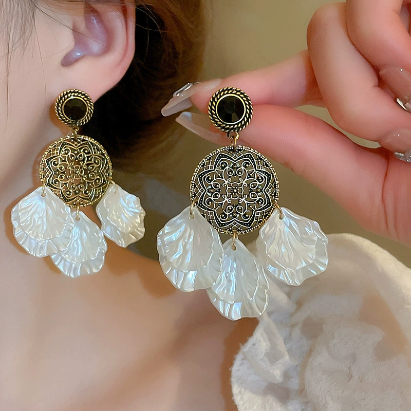 Серьги Baoyu bow & flower коллекция, французский лёгко-люкс стиль с жемчужной отделкой