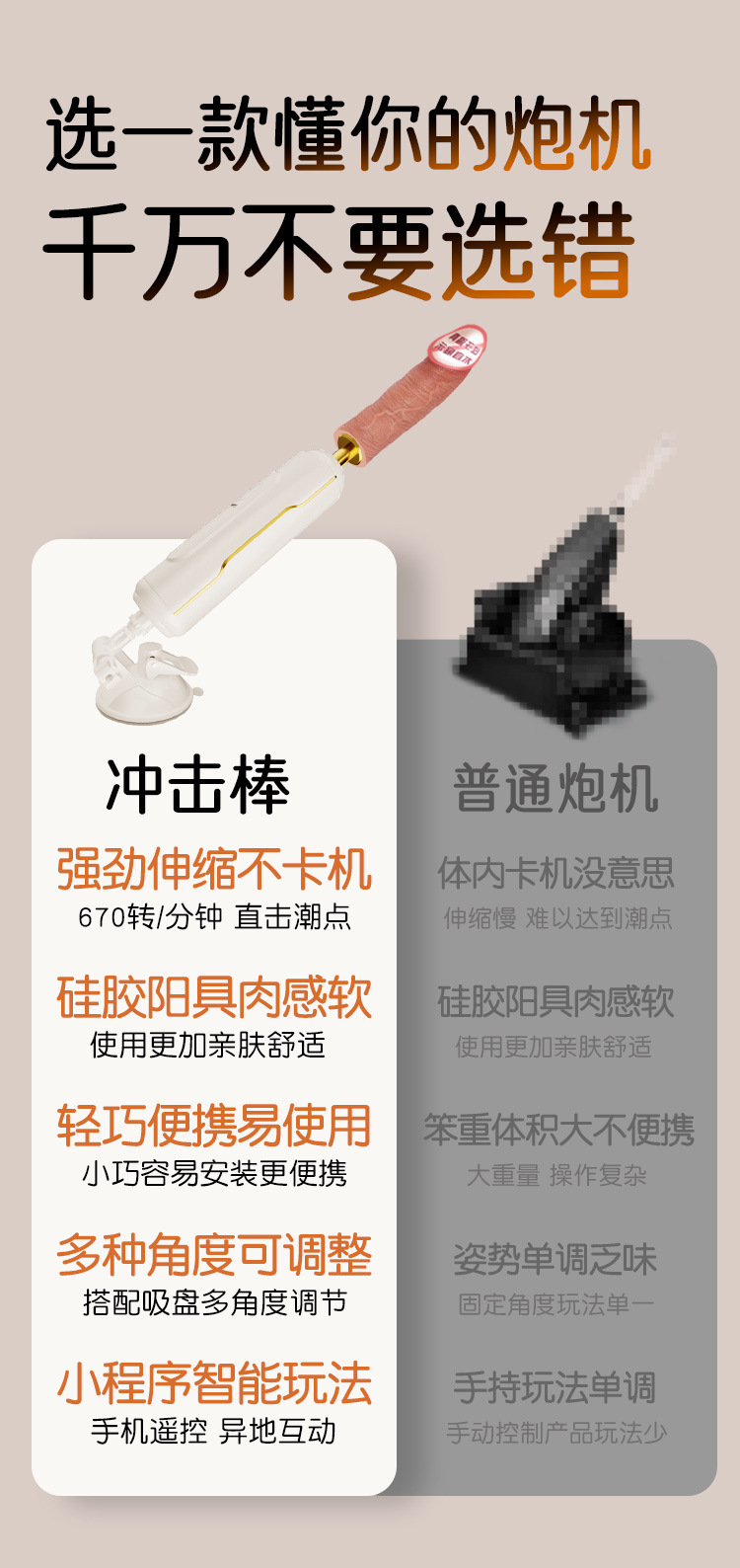 Fully Automatic Female High-Speed In-Body Masturbation Device with Special-Shaped Dildo, Soft Flesh, White ABS — detail image 7
