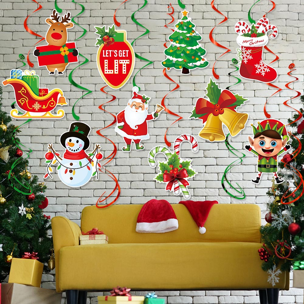 Decoración de Navidad europea y americana etiqueta espiral fiesta de Navidad atmósfera decoración árbol de Navidad muñeco de nieve colgante ornamento