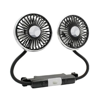 Car Fan for Rear Seats, USB Dual-Head Small Electric Fan, 12V/24V, Strong Wind for Car Seats and Trucks (Digər kiçik elektrik cihazlar) - double-ended-hose-fan-usb-cable-type-power-cord-split
