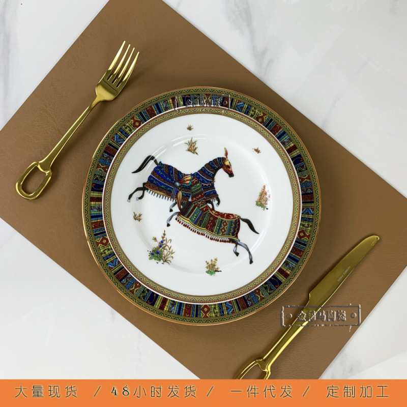 Steak Plate 10inch Round Shallow Plate Hotel Banquet Ceramic Tableware Home Dessert Plate Bone China Bone Porcelain Cross-Border Steak Plate 10inch Round Shallow Plate Hotel Banquet Ceramic Tableware Home Dessert Plate Bone China Bone Porcelain Cross-Border