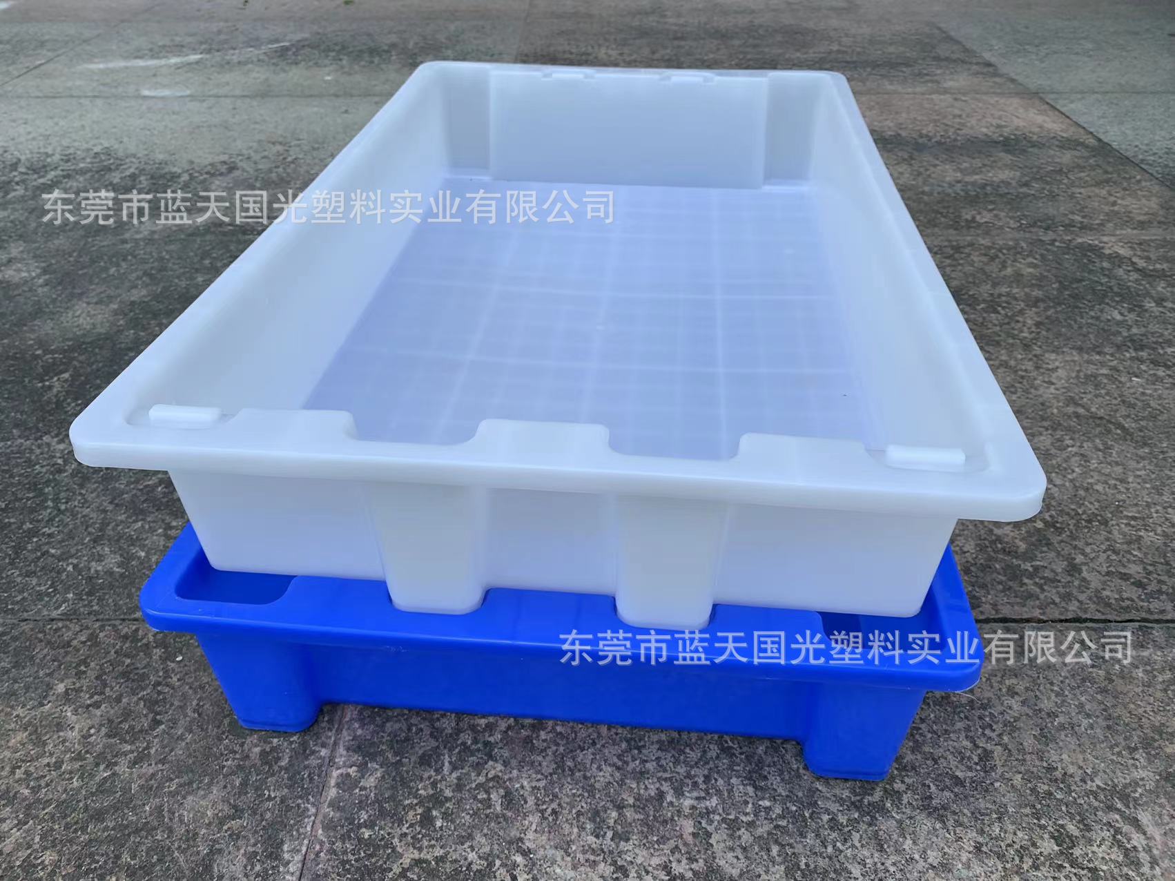 蓝色长方形加厚错位方盘 现货规格650*400*100 五金周转工具具箱