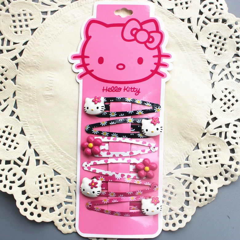 Набор заколок для волос (Hello Kitty) из смолы с бантами, разные размеры, возраст 3–8 лет