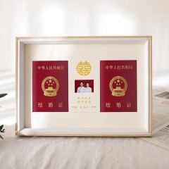 Marriage certificate wooden frame display creative photography engagement anniversary certificate collection lucky character frame wholesale