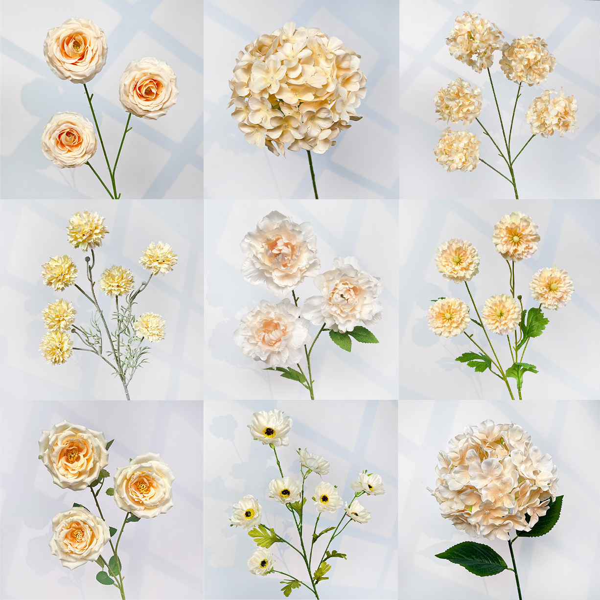 Série de couleurs de champagne de mariage Simulation de faux bouquets de fleurs, décoration d'hôtel de mariage Arrangement floral en gros