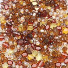 跨境色系混款混尺寸撞色系渐变色玻璃珠diy饰品配件手链配饰批发