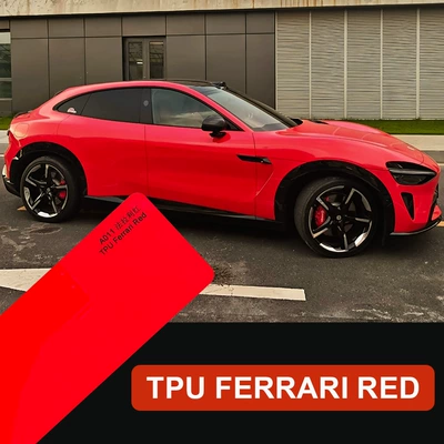 Cross-Border Wholesale Red Film Tpu Ppf Color-Changing Self-Healing Anti-Scratch Car Body Paint Protection Film 1.52Mx15M (Car paint protective film) - imported-tpu-ferrari-red-152cm-15m-60inch-600inch