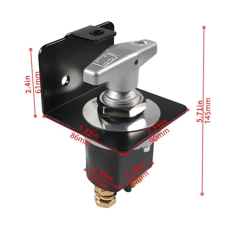 Car modification battery power-off switch 12-24V anti-leakage knob-type battery main switch with copper terminals