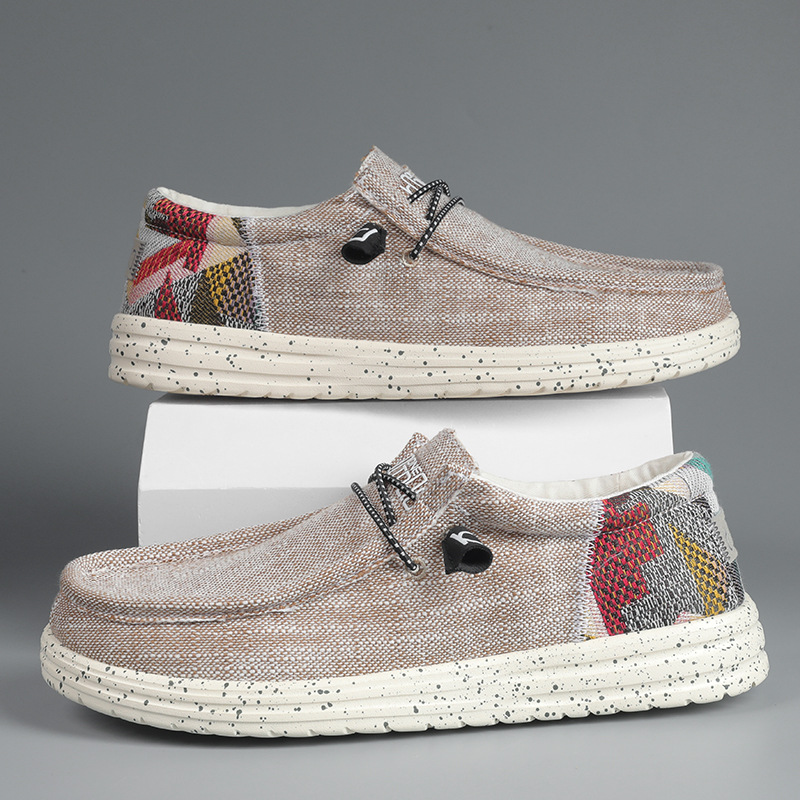 2025 transfronterizos respirables y cómodos nuevos zapatos casuales de un pie para hombres zapatos de lona
