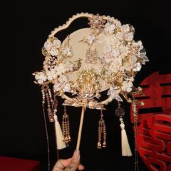 团扇结婚新娘diy材料包手工喜扇秀禾服婚礼中式高级出嫁成品扇子