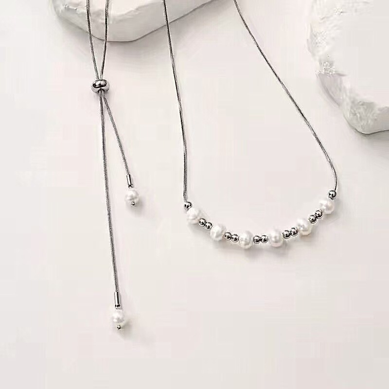 New smiley face necklace, handmade pearl necklace, versatile necklace with multiple wearing styles, adjustable, light luxury, simple and versatile, elegant necklace New smiley face necklace, handmade pearl necklace, versatile necklace with multiple wearing styles, adjustable, light luxury, simple and versatile, elegant necklace