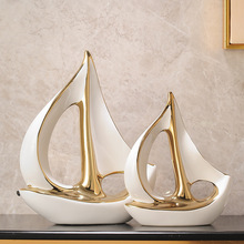 一帆风顺帆船酒柜摆件套装轻奢风高档家居客厅电视柜办公室装饰品
