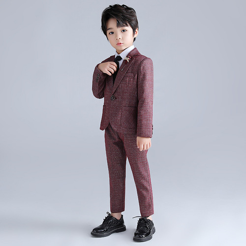 Children's small suit, Korean style boy's stage performance clothing, British style flower girl dress, piano performance clothing factory wholesale