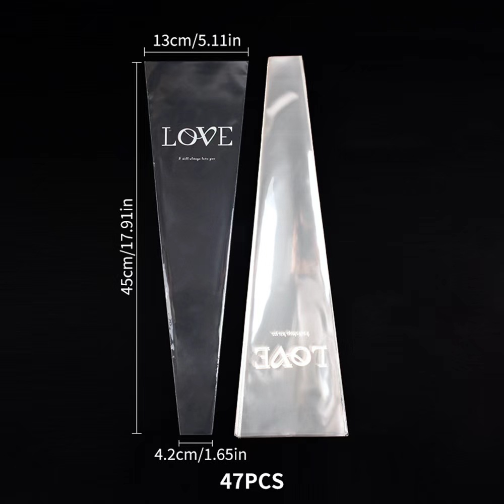 투명한 사랑 스타일 싱글백은 팩당 약 47개, 45cm*13cm*4.2cm입니다.