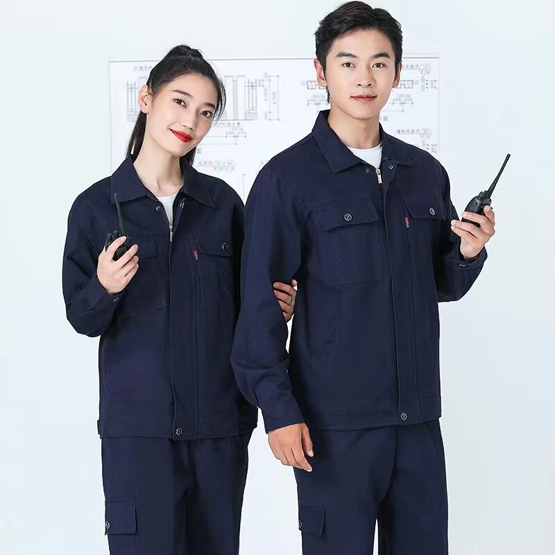 Long-Sleeved Pure Cotton Work Clothes, Wear-Resistant and Dirt-Resistant, Comfortable and Breathable for Spring, Autumn, and Winter, Customized Workshop Welding Work Clothes Set Long-Sleeved Pure Cotton Work Clothes, Wear-Resistant and Dirt-Resistant, Comfortable and Breathable for Spring, Autumn, and Winter, Customized Workshop Welding Work Clothes Set