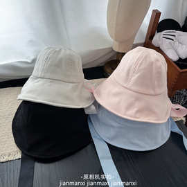 圆脸适合的帽子女度假可折叠大檐遮阳渔夫帽大头围网红韩版盆帽潮