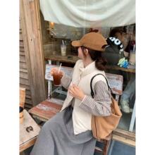 女士马甲外穿韩系立领棉服无袖大口袋宽松休闲小众撞色叠穿外套