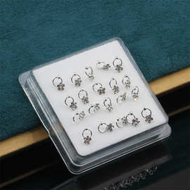 欧美热卖鼻饰时尚灵动花瓣镶锆石鼻环小女生百搭穿刺饰品批发外贸