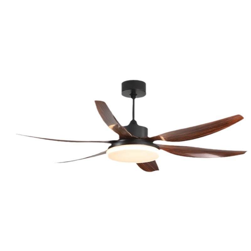 Ventilador de la sala de estar americana retro color nuez ventilador de techo ventoso dormitorio doméstico ventilador de techo lámpara de chandelier