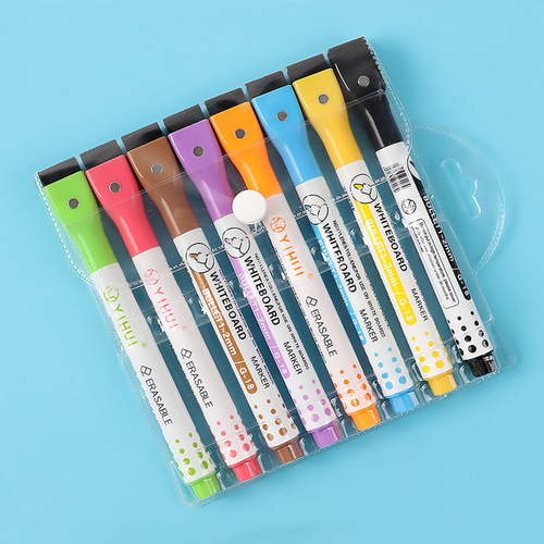 Magnetic erasable whiteboard markers, teacher's water-based pens, children's colored paintbrushes, office markers, magnetic suction