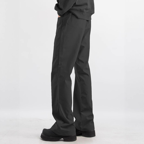 Spring and Autumn Black Straight Micro-Angle Pants for Men, American Style, Slimming, High Street Casual, Trendy, Versatile, Combat Pants, Western Pants