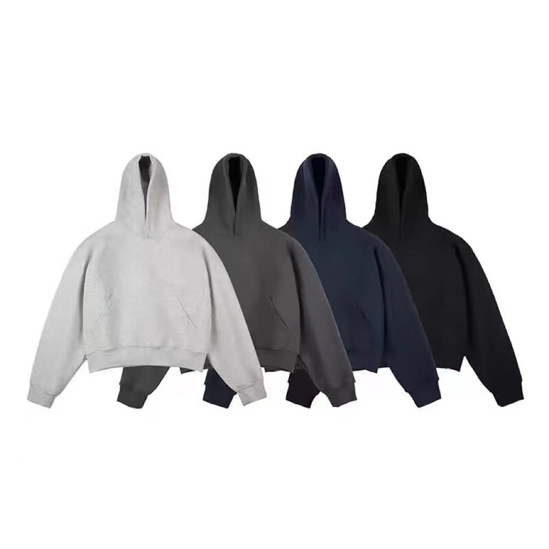 450g Heavyweight American High Street Fashion Brand Cleanfit Short Silhouette Hooded Sweatshirt for Men and Women Loose Thickeneded Hoodie