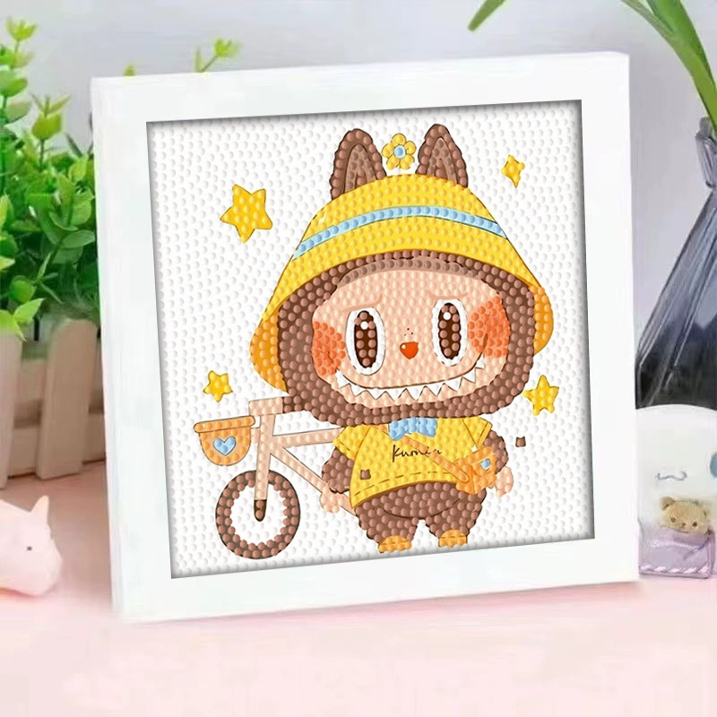 Кристальная вышивка DIY (Kuromi & KT Cat) 17×17 см фоторамка, набор наклеек в стиле мультфильма с полным заполнением