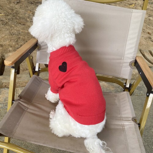 Dog and Cat Autumn/Winter Warm Pet Sweater for Bichon Frise, French Bulldog, Pomeranian, Shih Tzu—Small to Medium-Sized Solid-Color Cardigan Clothing