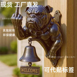 跨境新品Bulldog Wind Chime Pendant斗牛犬门铃挂件摆件批发