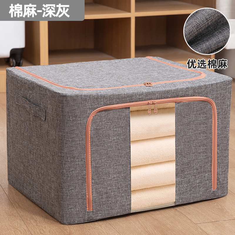 Caja de almacenamiento premium de 100L con estructura de acero, caja de almacenamiento de ropa plegable de gran capacidad, contenedor de almacenamiento de alta calidad