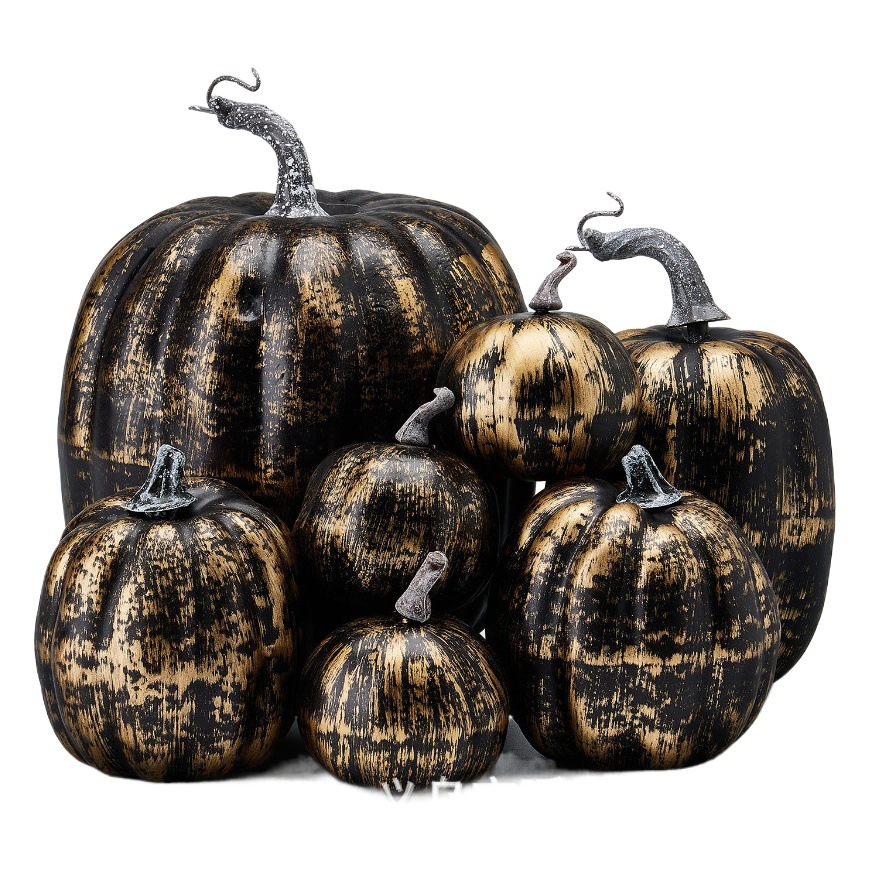 Calabaza de simulación de oro otoño calabaza traje de Halloween calabaza decoración de Acción de Gracias accesorios de calabaza