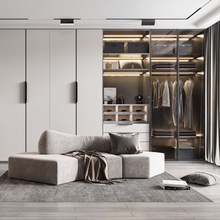 衣柜推拉门简约现代经济型大衣橱卧室整体移滑组装家用铝合金柜子
