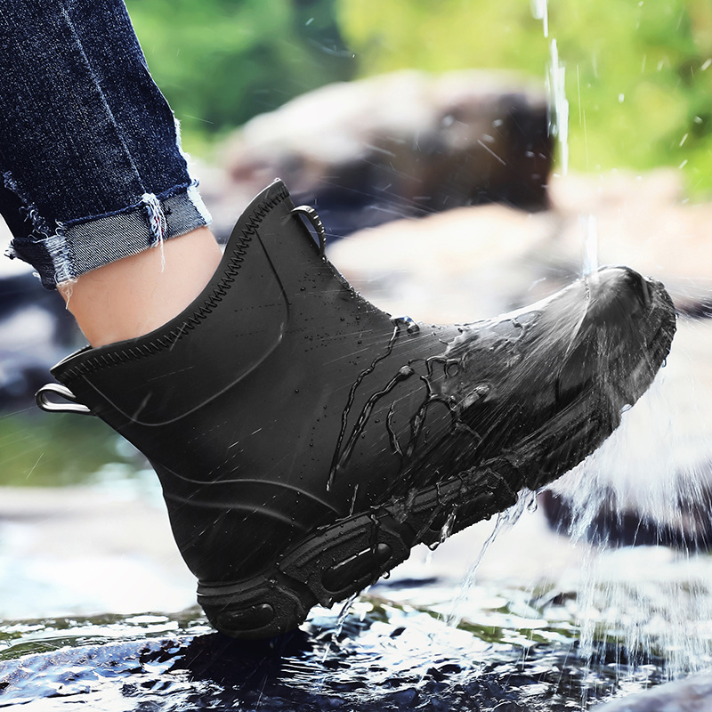 Botas de Lluvia Cortas para Hombre Plástico Impermeable Antideslizante para Exteriores image 3