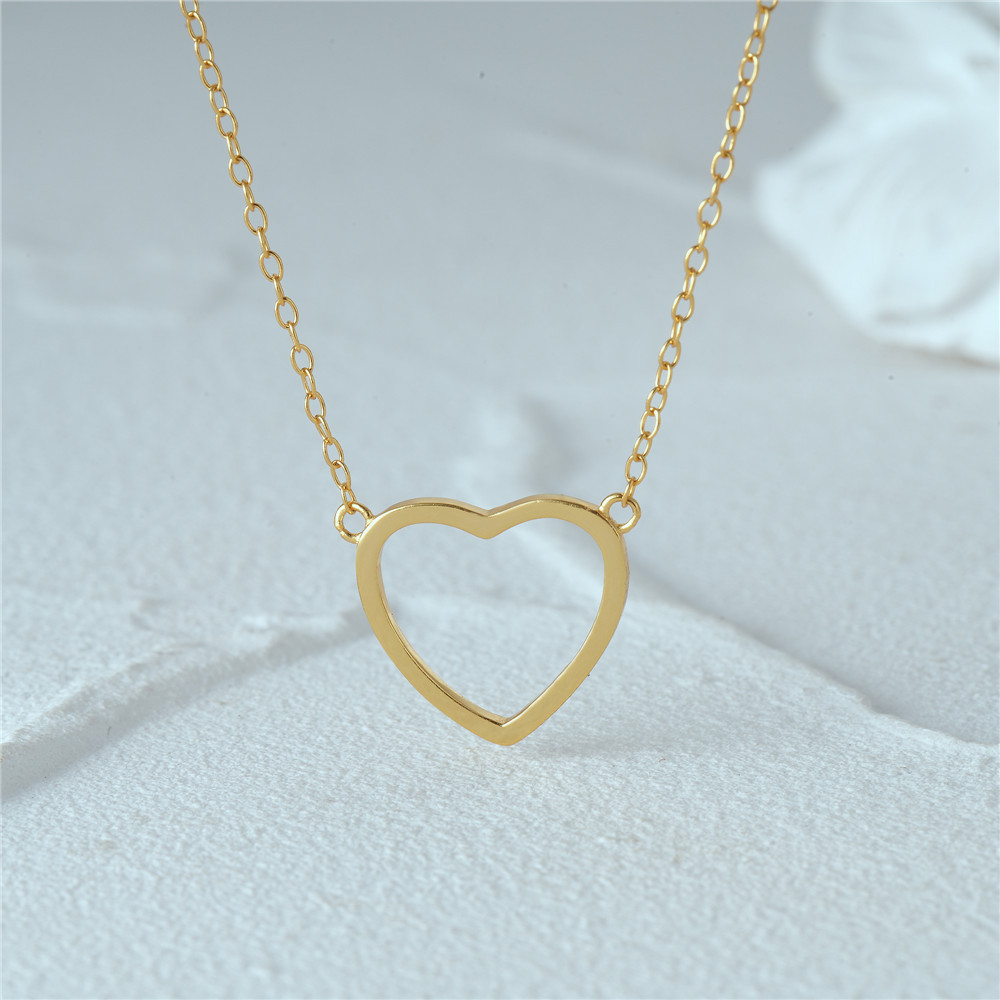 6g Weight Pendant Necklace Classification 1 Piece Quantity Casual, Daily Occasion 925 Sterling Silver Material Heart Shape Pattern Women's Gender Plating Design Simple Style Style 925 Sterling Silver Plating Heart Shape Pendant Necklace 6